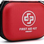 Mini First Aid Kit - 150 Piece Small Waterproof Hard Shell Medical Kit for Home, Car, Travel, Camping, Truck, Hiking, Sports, Office, Vehicle & Outdoor Emergencies- Small First Aid Medical Kit (Red)